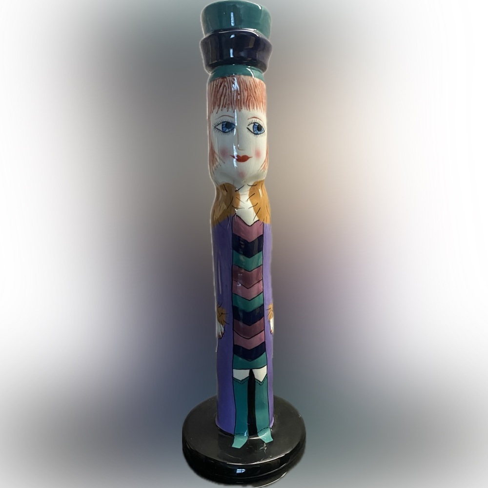 Susan Paley Artistic Hand Painted Ceramic Candle Holders
